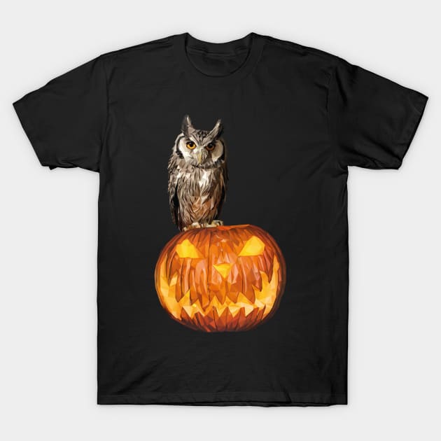 Halloween Owl T-Shirt by Renasingsasong